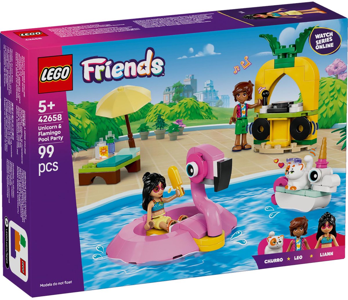 LEGO 42658 Friends Zwembadfeestje Met Flamingo  En Eenhoorn