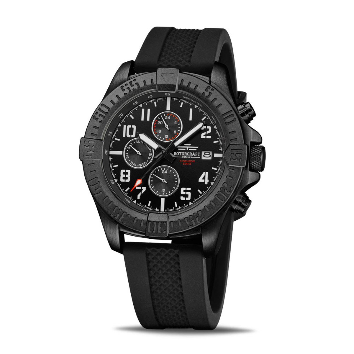 Rotorcraft - Heren Horloge Centurion Chrono - Zwart