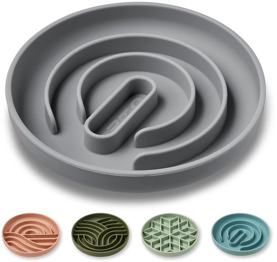2 Stuks Zwart Voerbakmat voor Katten, 27,5x27,5x1cm Rond Bakmat voor