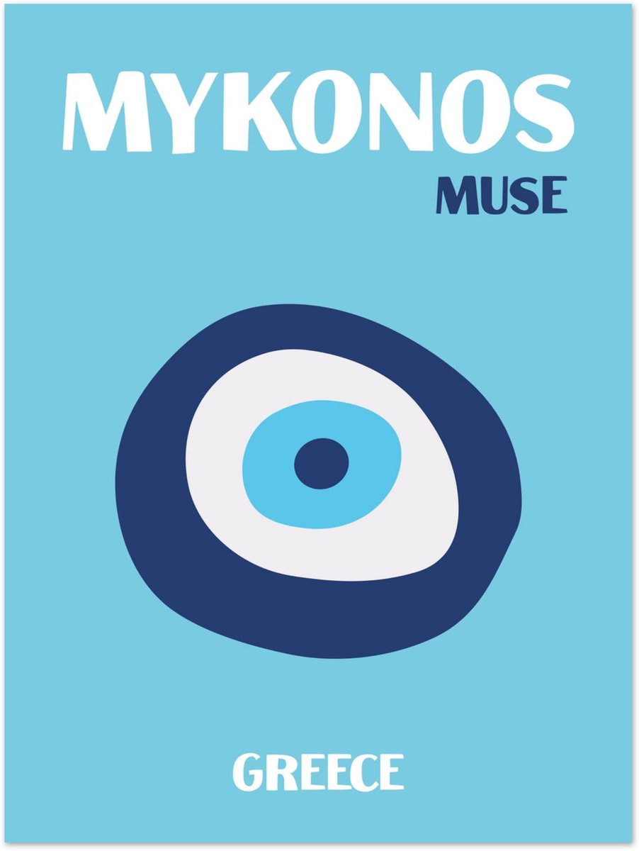 Griekenland - Mykonos Poster 30x40 cm - exclusief lijst