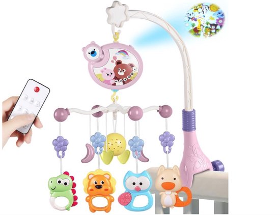 Mobile musical Bébé WNHB® - Projecteur 3 en 1 avec Siècle des Lumières et Musique - Télécommande incluse