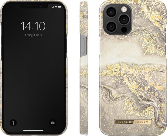 Étui iDeal of Sweden Fashion iPhone 12 Pro Max Sparkle Greige Marble