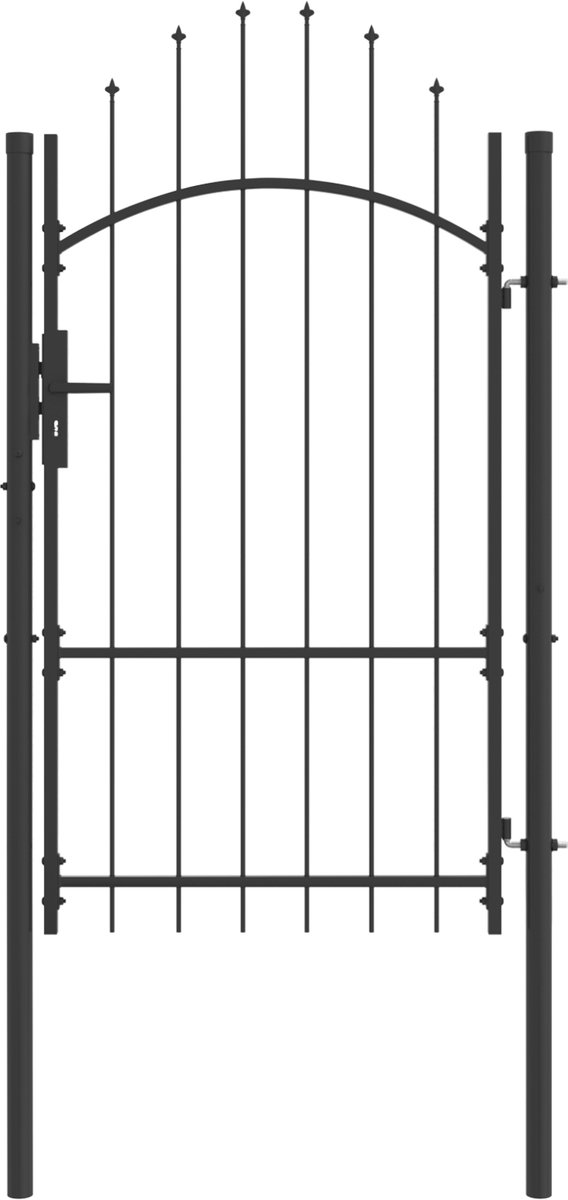 vidaXL - Tuinpoort - met - slot - Grijs - 175 - x - 100 - cm - Staal