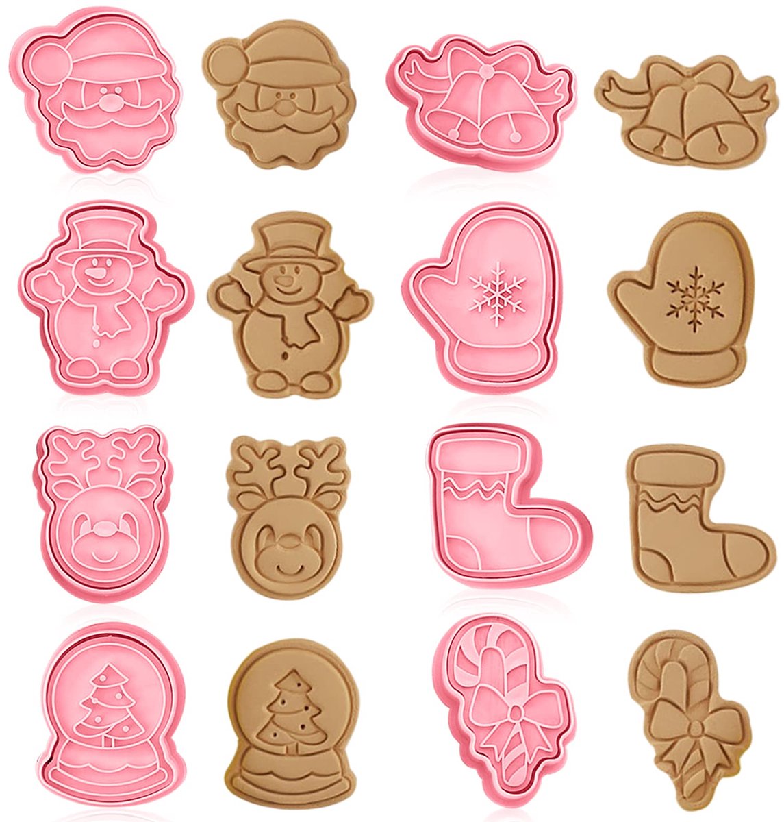 Kerstkoekjesvormpjes, 8 stuks kerstkoekjesvormpjes, koekjesvormen voor kinderen, fondant koekjesvormpjes, koekjesvormpje, koekjesbakvorm, kinderbakkeukenaccessoires