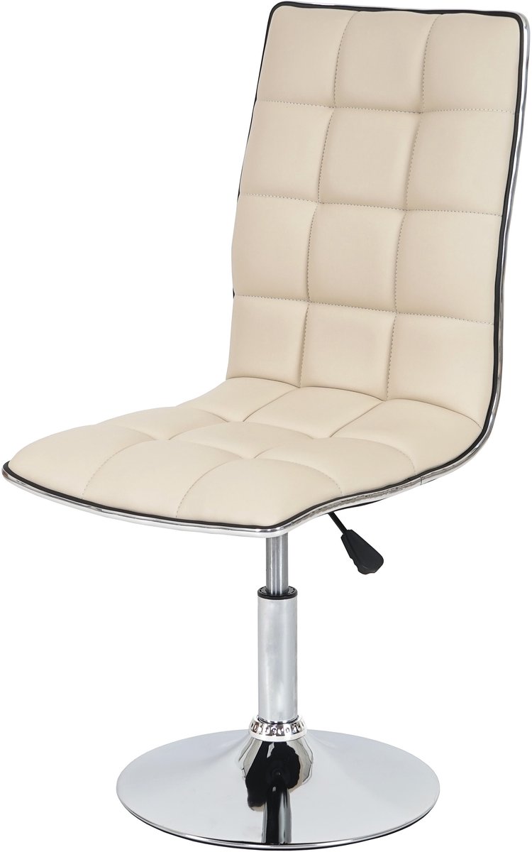 Set van 2 eetkamerstoelen MCW-C41, keukenstoel, in hoogte verstelbaar en draaibaar, kunstleer, MVG-gecertificeerd ~ crème