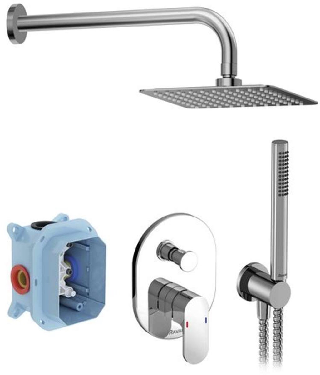 Ravak Chrome - Doucheset met inbouw douchekraan, met inbouwdeel, chroom X07S014