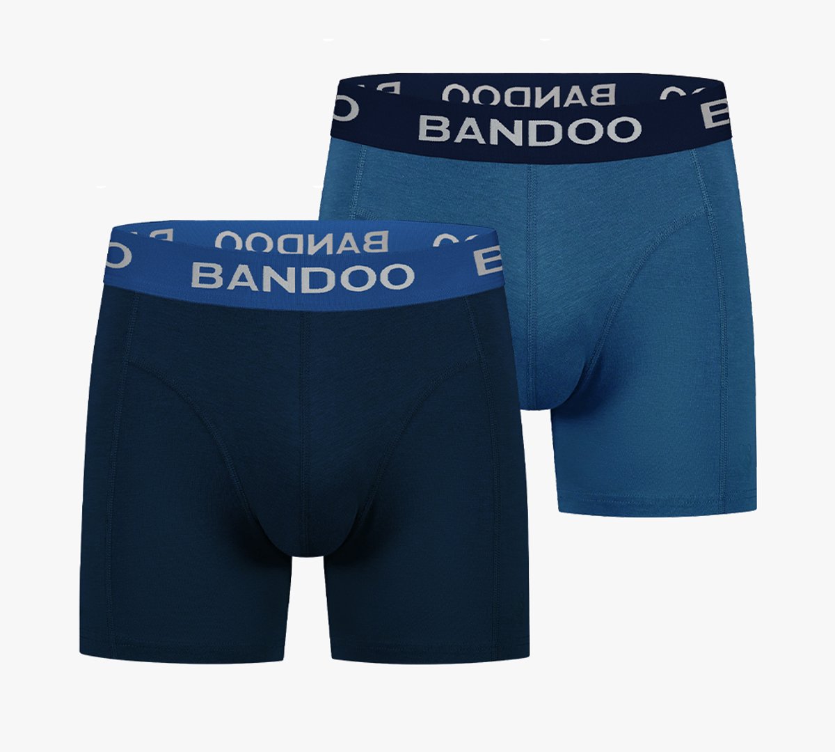 Bandoo Men's Bamboo - boxershorts heren - heren ondergoed - boxershorts - 2 Pack - Navy Blue - Cobalt Blue - Size : M