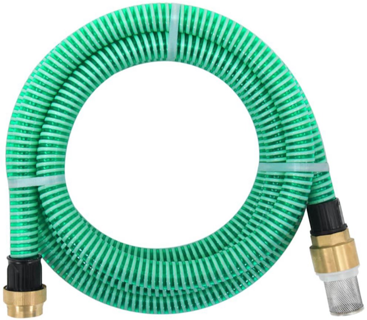Zuigslang met messing koppelingen 1,1'' 5 m PVC groen
