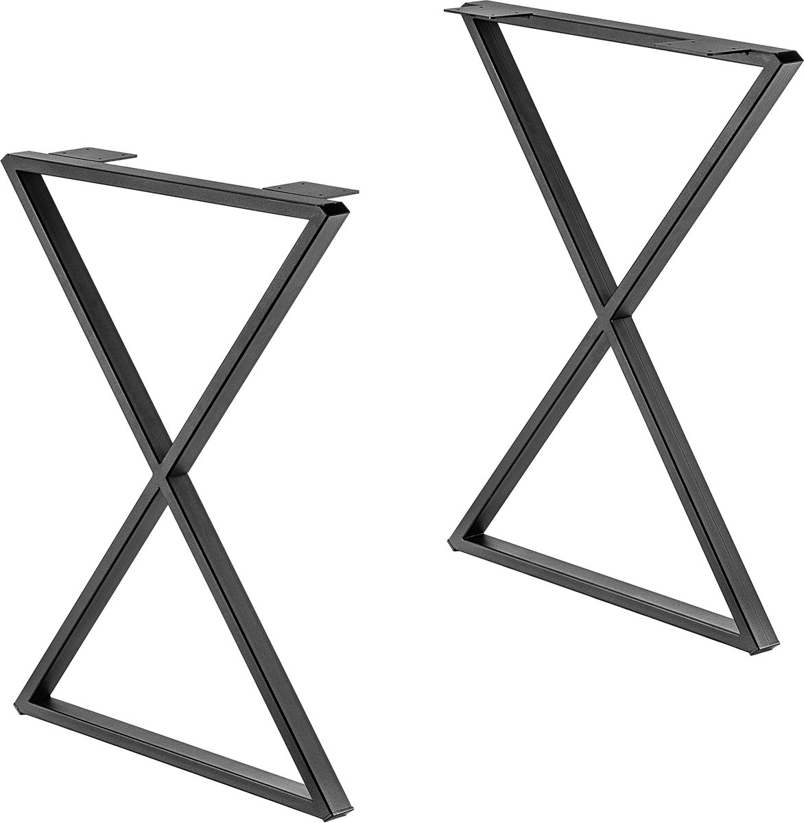 KADAX Massieve tafelpoten, industriële tafelpoten, rustieke meubelpoten, robuuste stalen tafelpoten, moderne meubelpoten, stabiel tafelonderstel (zandloper V1 60 x 77 cm)