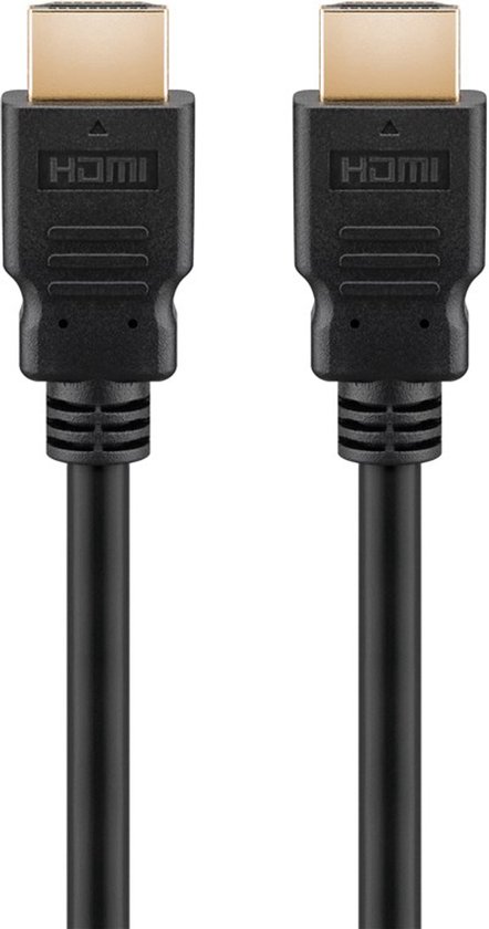 Twee zwarte HDMI-kabels met gouden connectoren, liggend naast elkaar.