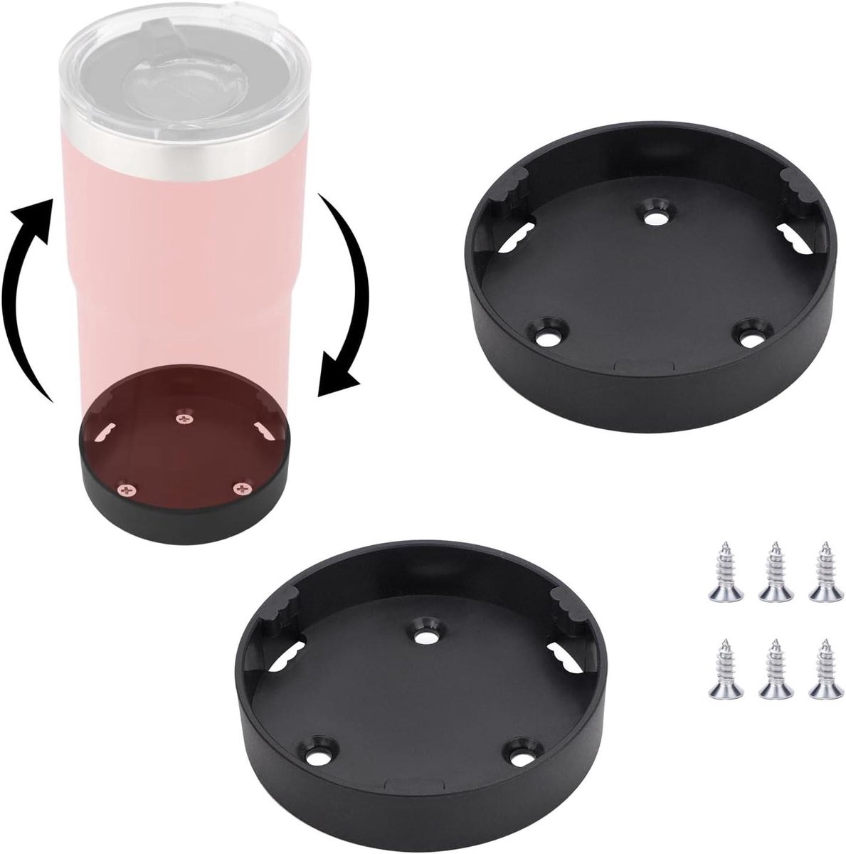 Allecto Plus - Tumbler Mount 2 Stuks voor Bekerhouder met Schroeven - Compatibel met Cup 20oz & 30oz - Duurzaam en Praktisch