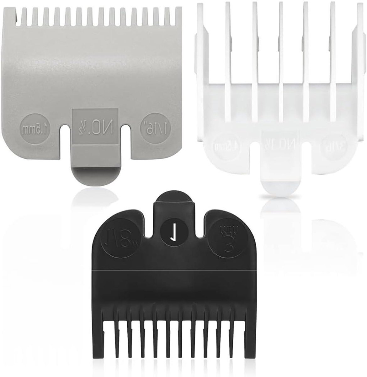 Allecto Plus - Set van 3 universele tondeusekammen voor nauwkeurige haarsnit met zoekwoorden: elektrische tondeuse, reserveaccessoires