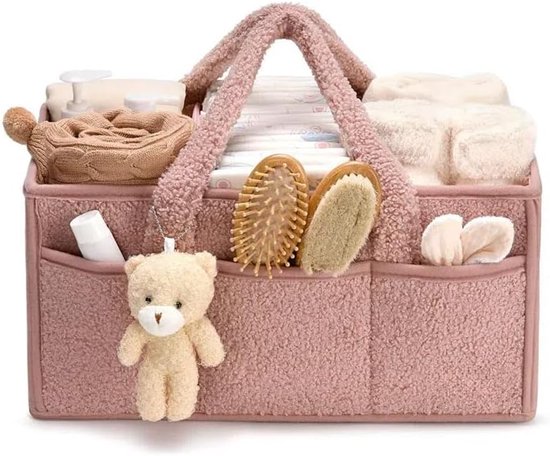 Luiertas - Babykameraccessoires Luiermand - Opbergmand Voor Luiers En Doekjes - Opbergtas - Rose