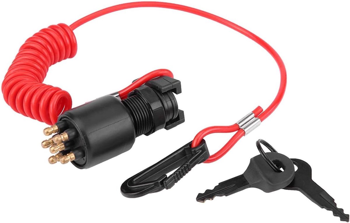 Allecto Plus - Contactslot voor bootmotor met contactsleutelschakelaar en veiligheidskoord