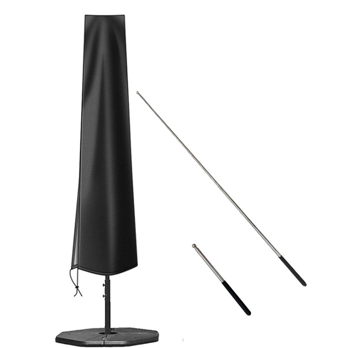 Parasolhoes - Parasolhoes Staande Parasol - Waterdichte Parasolhoes - Voor Zweefparasol en Staande Parasol - Zwart