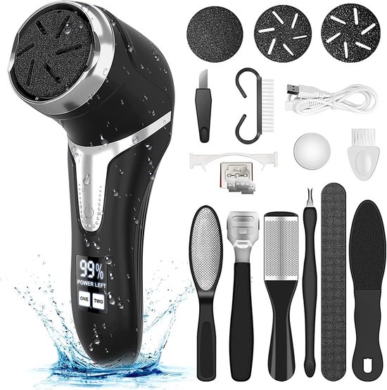 Râpe à Pieds Electrique Rechargeable IPX7 Étanche - 3 Vitesses + éclairage - FOTOPRO Skinflash