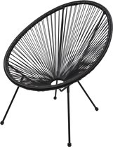 Monza Home® Tuinstoel Acapulco stijl Draadstoel - Loungestoel – Zwart – 1 stuk