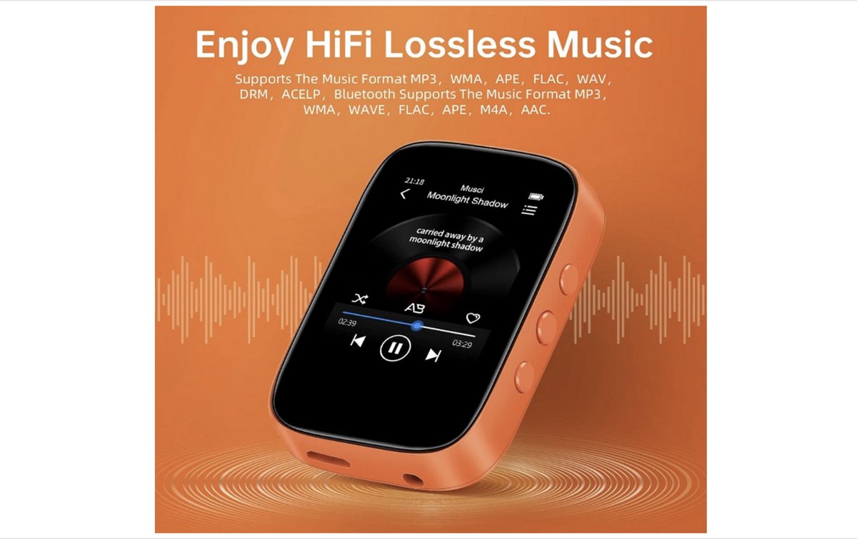 MP3 Player Bluetooth Sport, 32GB MP3/MP4 Musik-Player zum Laufen mit FM Radio, Sprachaufzeichnung, Video, Lautsprecher, E-Book, Unterstützt bis 128GB (Kopfhörer enthalten MP3 Player Bluetooth Sport, 32GB MP3/MP4 Musik-Player zum Laufen mit FM Radio, Sprachaufzeichnung, Video, Lautsprecher, E-Book, Unterstützt bis 128GB (Kopfhörer enthalten