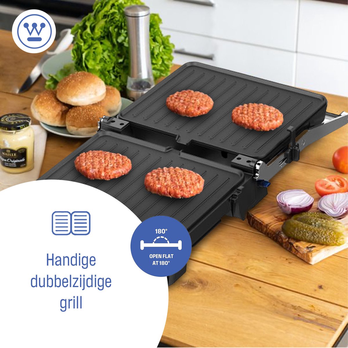 Westinghouse Retro Contactgrill - Roze thumbnail 5