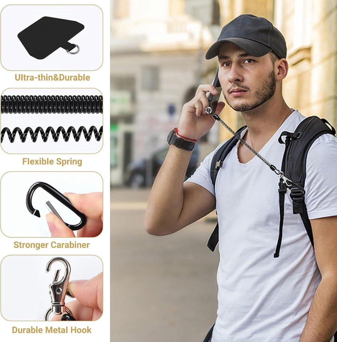 Mobigear Nylon Lanyard Universeel Telefoonkoord - Roze 11-8201306