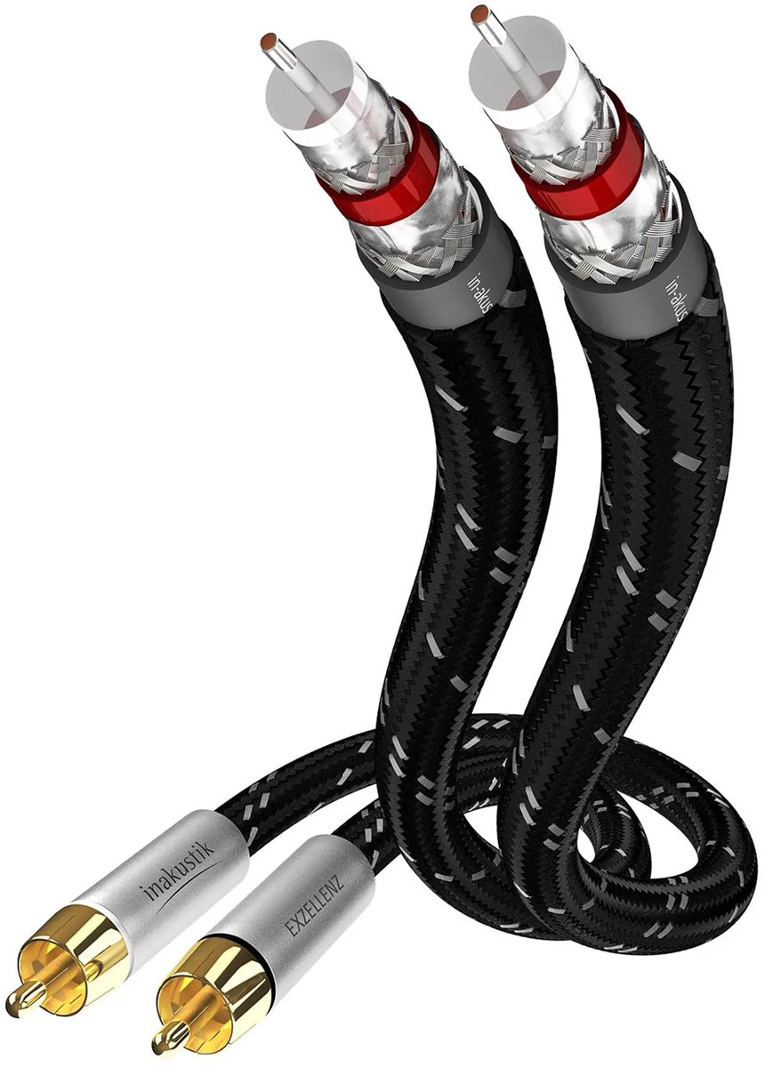 Inakustik 006041007 audio kabel 0,75 m 2 x RCA Zwart