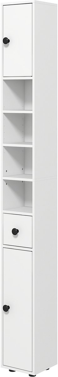 Kleankin badkamerkast - spaanplaat - 20L x 20B x 180H cm - wit