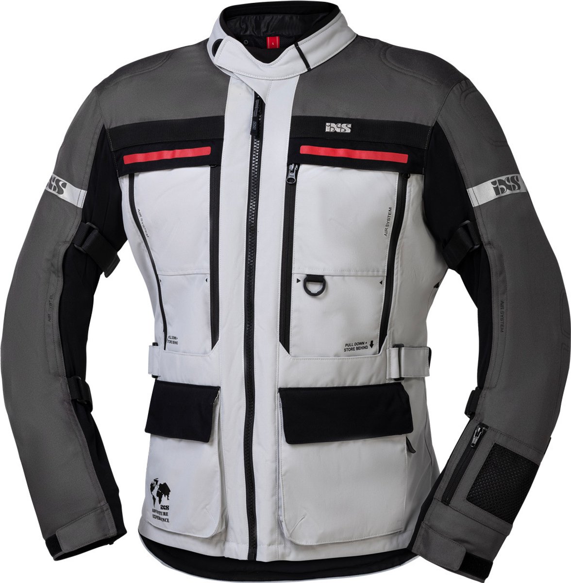 IXS Montevideo-ST 3.0 Waterdichte Light Grijs Antraciet Textiele Motorjas - Jas