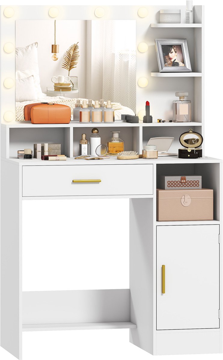 Homcom kaptafel-80x40x135cm-kunststof-wit
