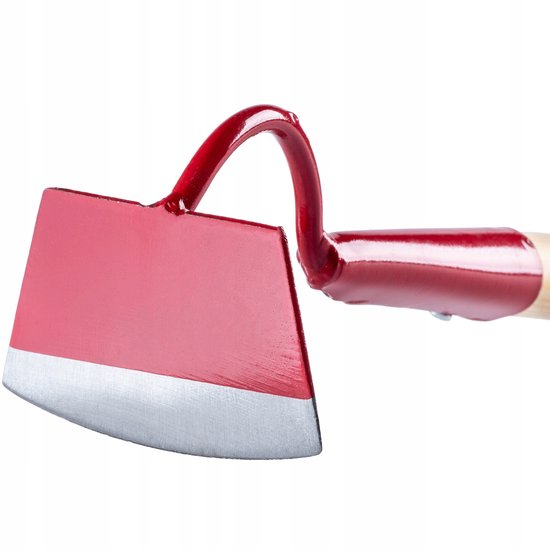 KADAX Hack met metalen kop, tuinhak met steel van hout, trekhaak voor het verwijderen van onkruid, onkruid, tuinaccessoires voor het wieden (trapeziumvorm, lang, rood) van Merkloos	 — afbeelding 2