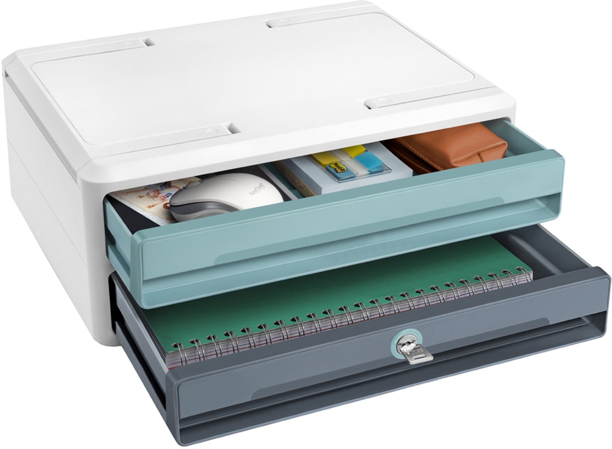 CEP - Ladenkast - MoovUp - Secure- 2 Laden - Grijs/Mint - met Slot - CP-1091112961