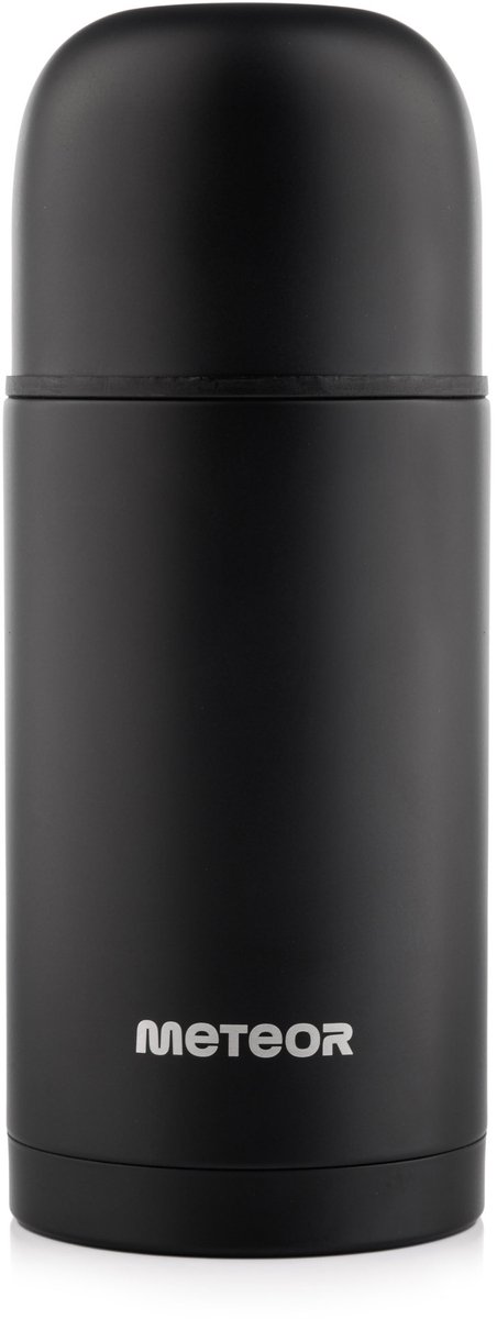 Meteor - Thermosfles 750 ml - 24 Uur warm - Gemaakt van roestvrij staal - Nauw - Zwart