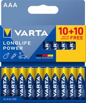 Varta Longlife Power - AAA Alkaline Batterijen - 20 Stuks