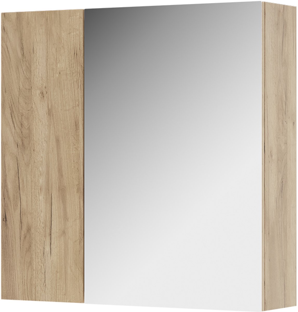 Vicco Leopold Badkamerspiegelkast – 60 x 59.2 cm Met legplanken en 1 spiegeldeur Krachtige eik goud