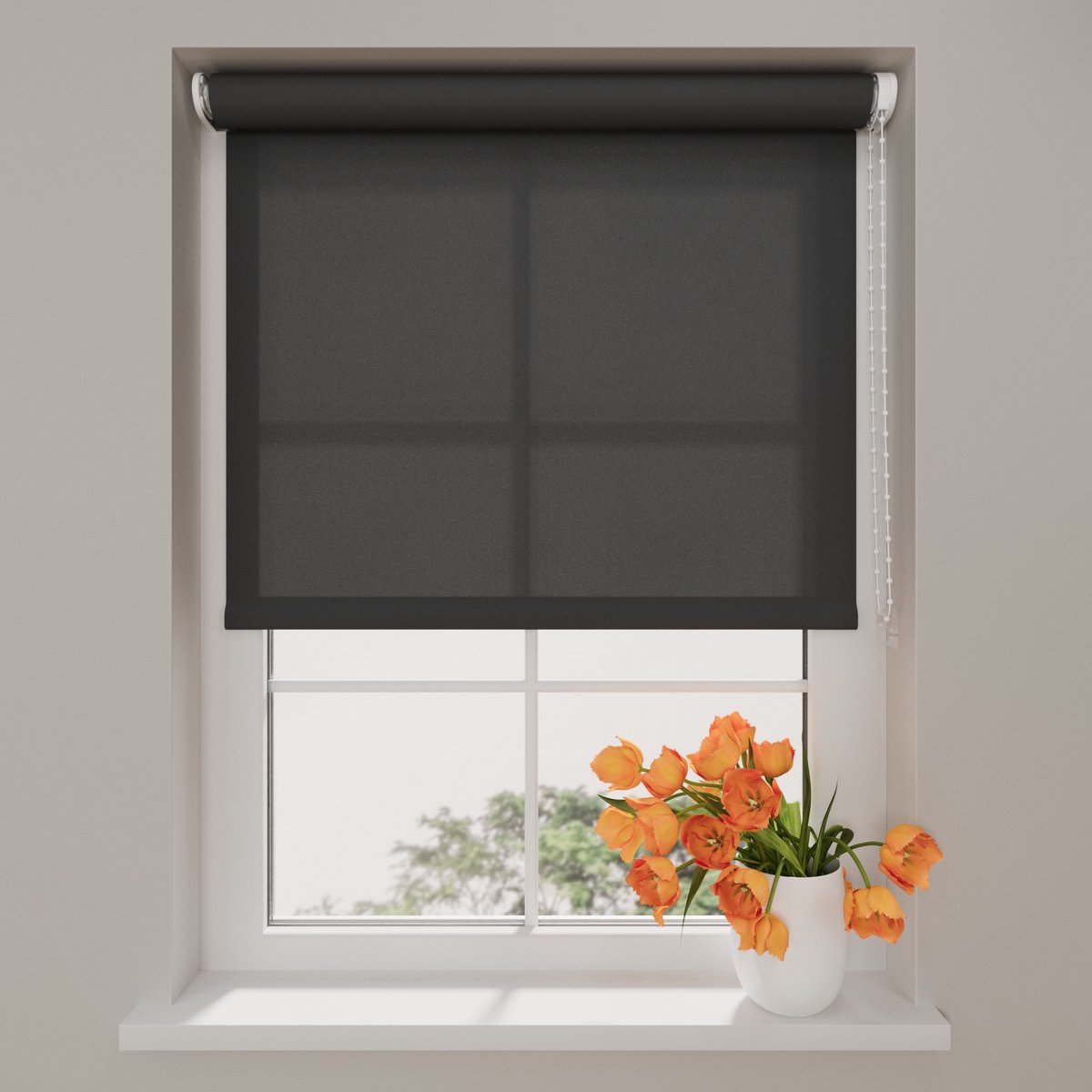 DTCH® Rolgordijn lichtdoorlatend - Easy Base - Antraciet - 90 x 190 cm – Meerdere maten verkrijgbaar - 60 t/m 150 cm breed – Meekleurende achterzijde - Zonwering