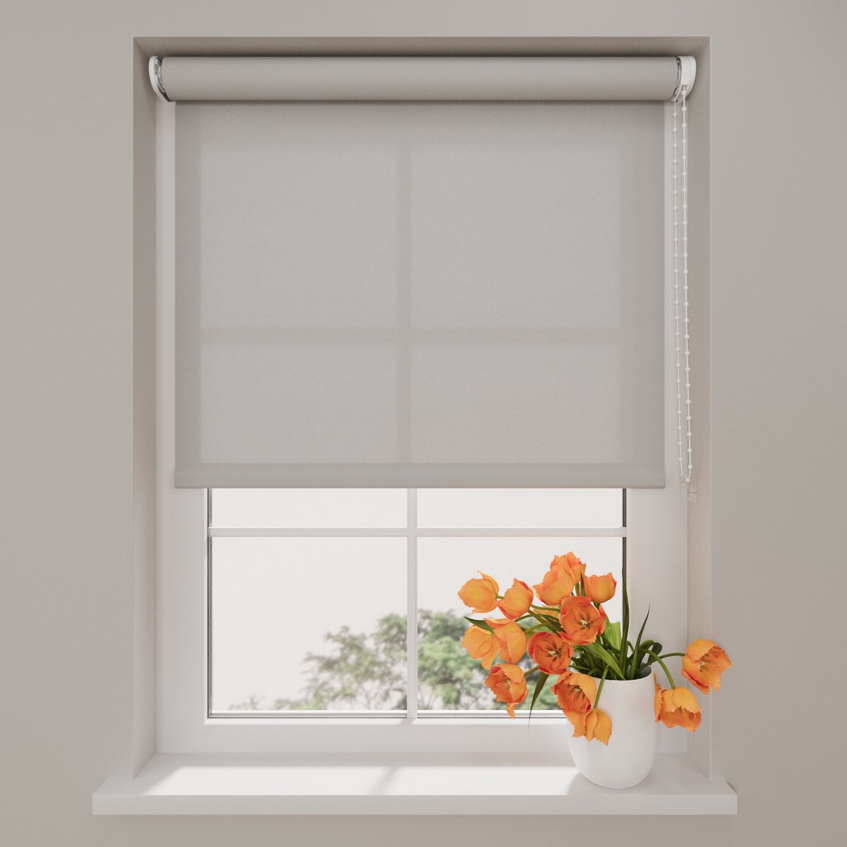 DTCH® Rolgordijn lichtdoorlatend - Easy Base - Licht Grijs - 70 x 190 cm – Meerdere maten verkrijgbaar - 60 t/m 150 cm breed – Meekleurende