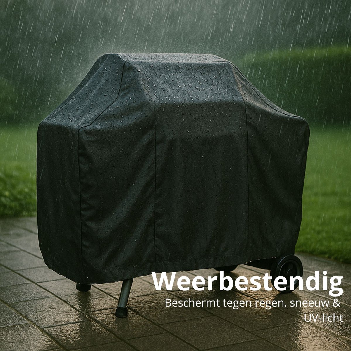 Maxxcovers Universele Barbecue Hoes Rond - 126 X 52 X 101 cm - Beschermhoes voor Weber en Boretti BBQ - Waterdicht met Trekkoord - BBQ Accessoires - Zwart – foto 4