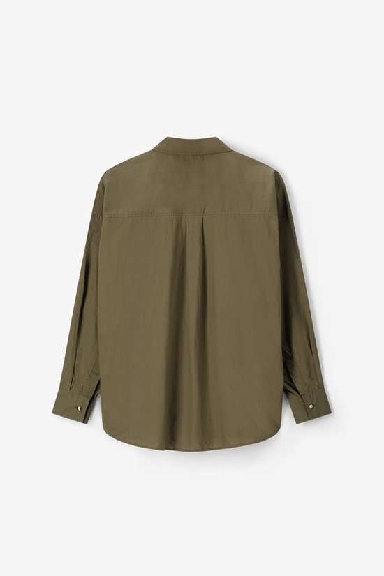 Donkergroene Poplin Blouse