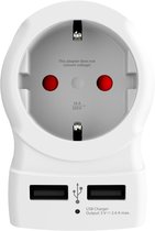 SKROSS - Reisadapter - Europa naar Verenigd Koninkrijk (UK) Reisadapter + 2xUSB 2400 mA