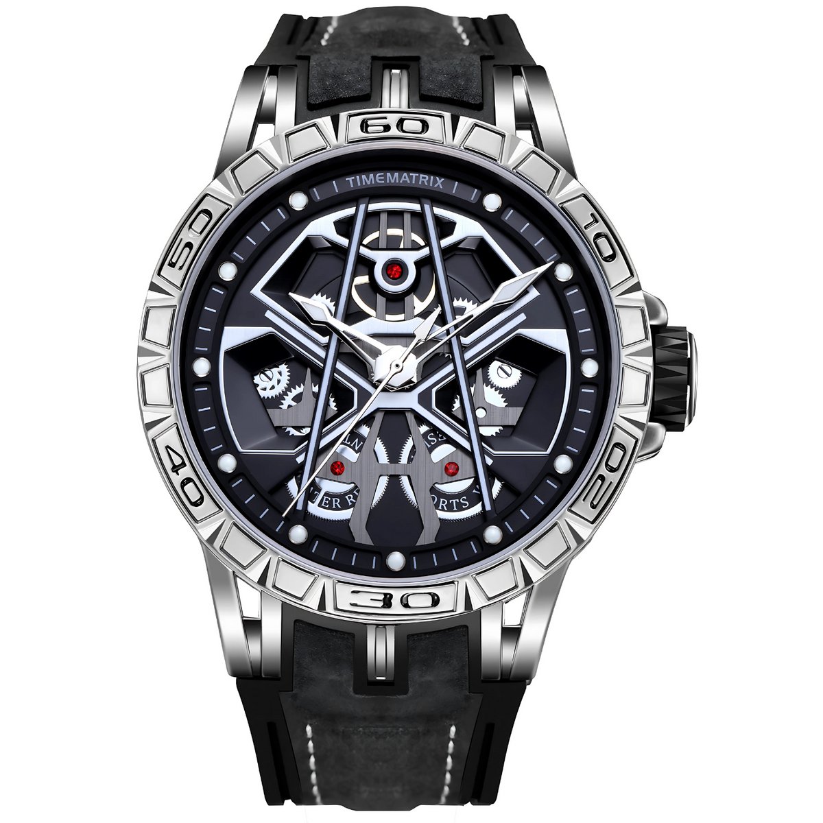 Manike TimeMatrix 5268Q Herenhorloge - Zwart Klassiek Design - Quartz Uurwerk - Leren Band - 3ATM - Elegant Tijdloos - Met Cadeaubox