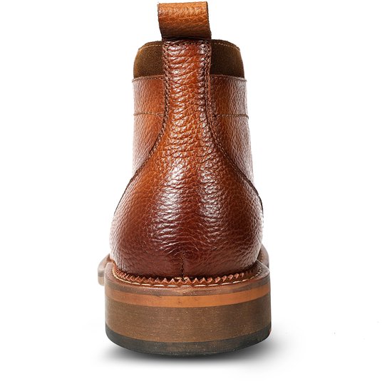 Allthemen Heren Chukka's Ronde Neus Retro - Volgraan Leer - Bruin - 45