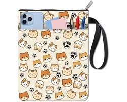 CRASPIRE Cat Book Protector Book Protector Animal Book Cover for Paperbacks Washable Fabric Cloth Book Cover with Zipper and Extra Sleeve Pocket for Book Lovers Classmate Gifts