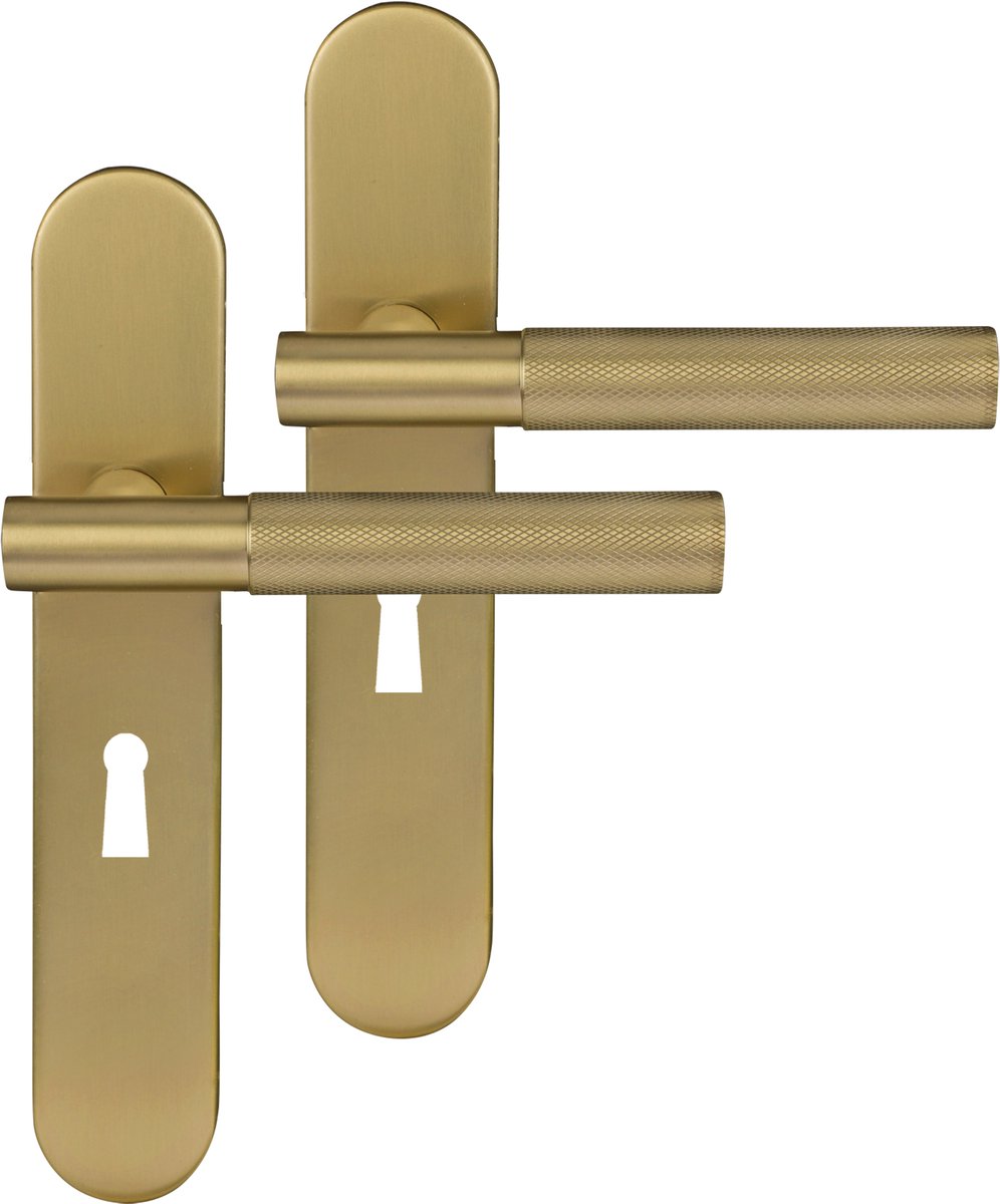 Differnz | Utrecht deurkruk | ovaal schild | sleutel 56 mm | goud