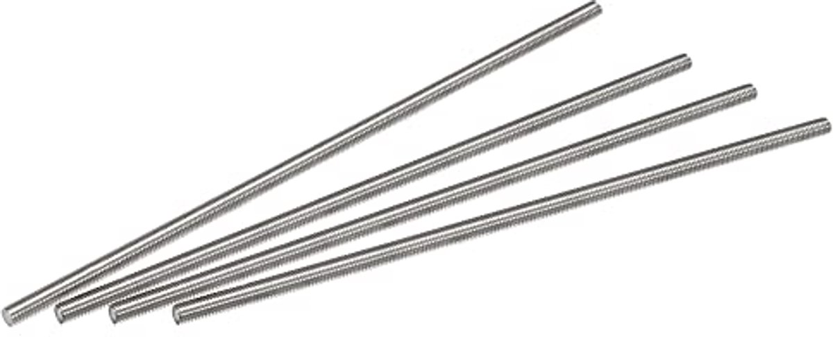 4pcs full threaded rod M8 x 250mm 304 stainless steel right hand thread
