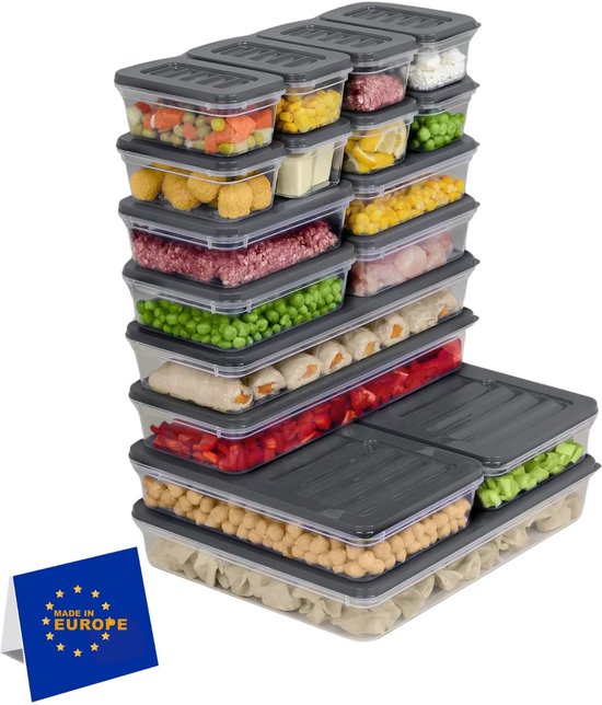 EASYLOCK Voedselcontainers met deksel, groot, 2L*6, maaltijdboxen geschikt voor de