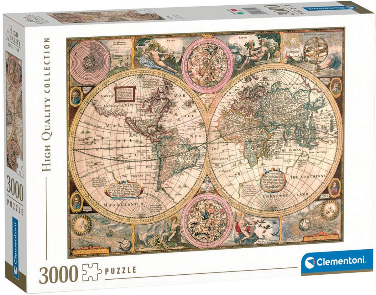 Clementoni legpuzzel High Quality Collection - oude kaart 3000 stukjes