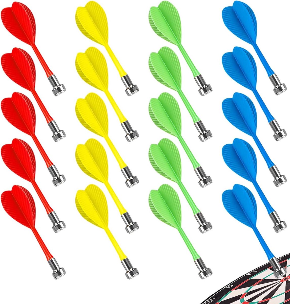 Allecto Plus - Magnetische dartpijlen set voor veilig spelen | Professional dartpijlen | Inclusief 20 stuks | Draagbaar en geschikt voor familiebars | Kleurenmix | Dartaccessoires voor speelhallen