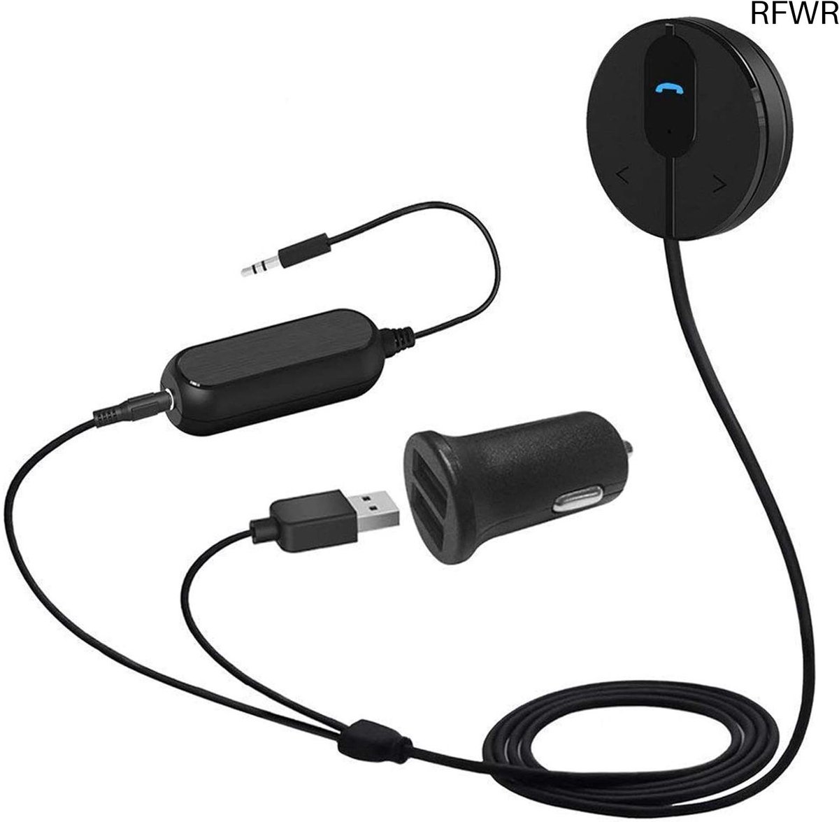 RFWR® Bluetooth 5.0 Handsfree Instelling voor Auto - Ontvangst en Muziek streaming met 3,5 mm Jack