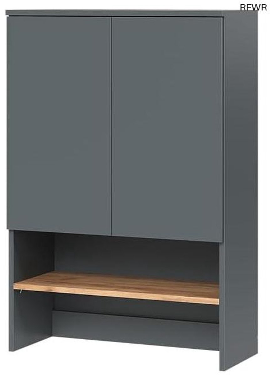 RFWR® Moderne Wasmachinekast Antraciet/Eiken 68 x 100,4 cm