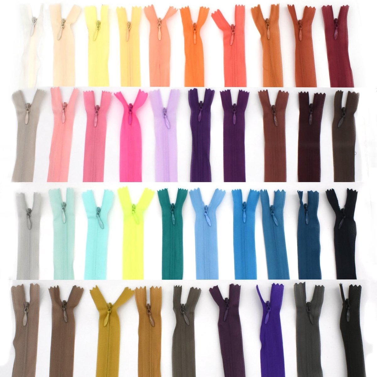 Onzichtbare ritssluiting - 39 kleuren - 50 cm - nylon voor naaien