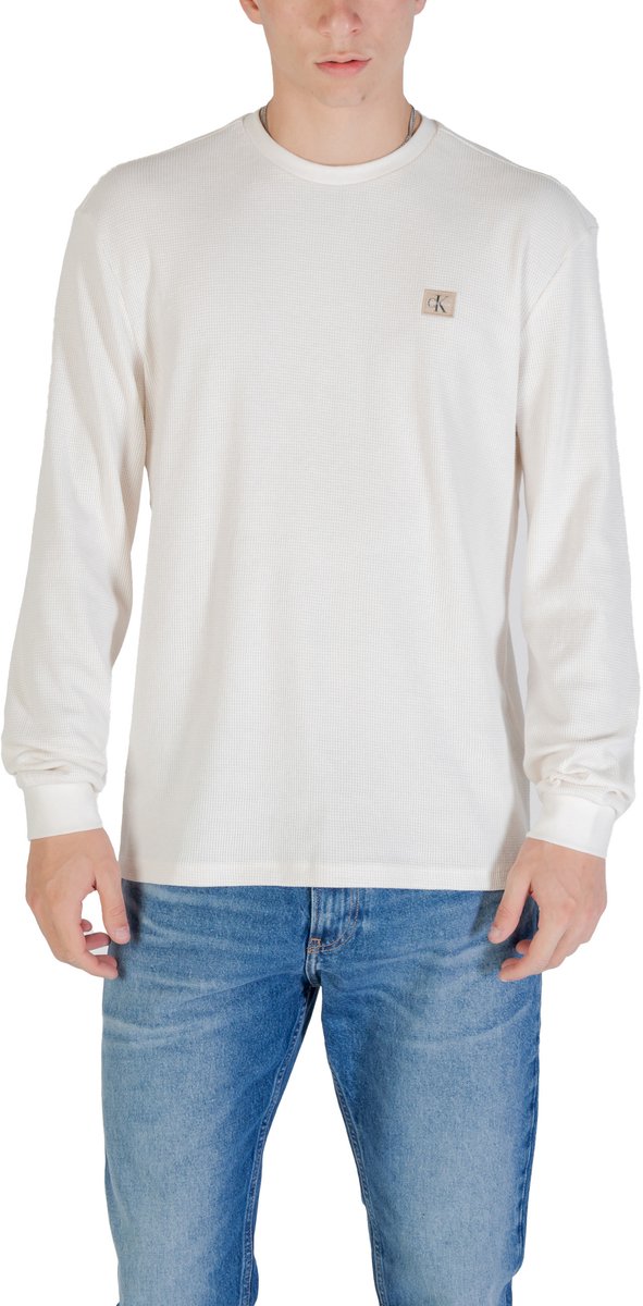 Calvin Klein Jeans Long Sleeve Waffle T-Shirt Wit